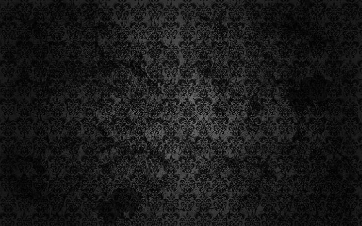 Black Floral Grunge, background, pattern, HD wallpaper