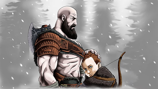 Kratos, Dewa Perang, Dewa Perang 4, Ayah, Dewa Perang (2018), Wallpaper HD HD wallpaper