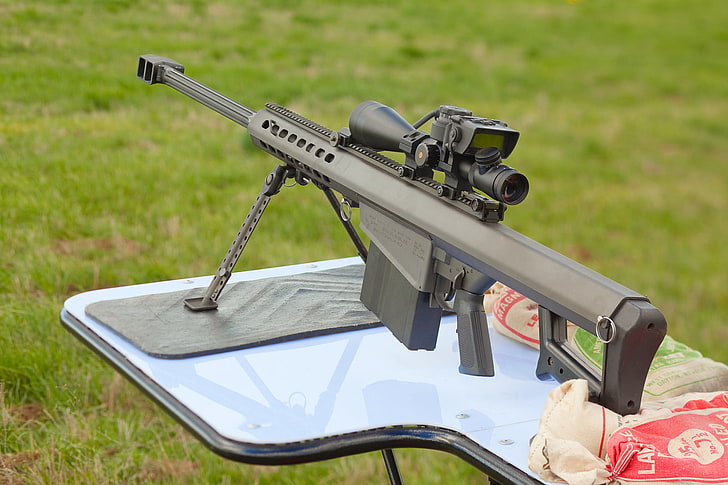 rifle sniper preto, barrett m82, sniper, o rifle, HD papel de parede