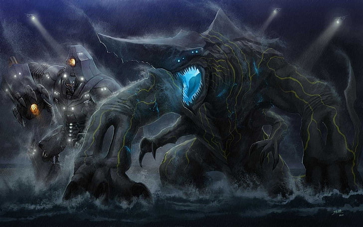 Pacific Rim Kaiju et Yaeger peinture, Pacific Rim, Fond d'écran HD