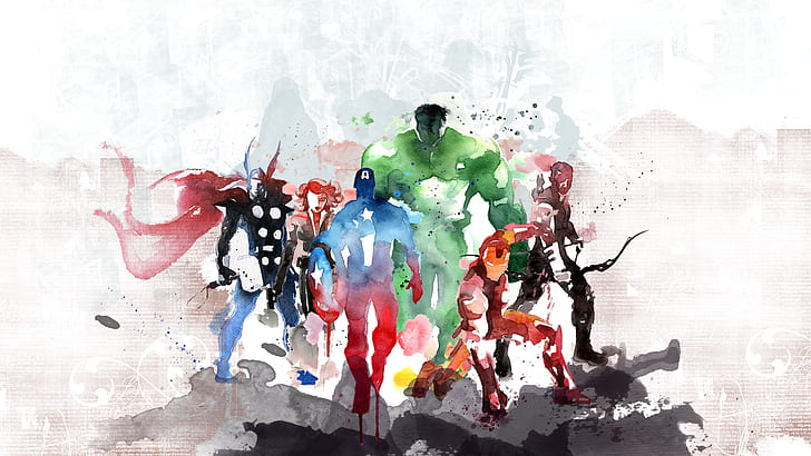 Hulk, Yenilmezler, Demir Adam, Kaptan Amerika, Hawkeye, Kara Dul, Thor, HD masaüstü duvar kağıdı
