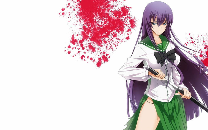 Anime, Escola Secundária Dos Mortos, Saeko Busujima, HD papel de parede