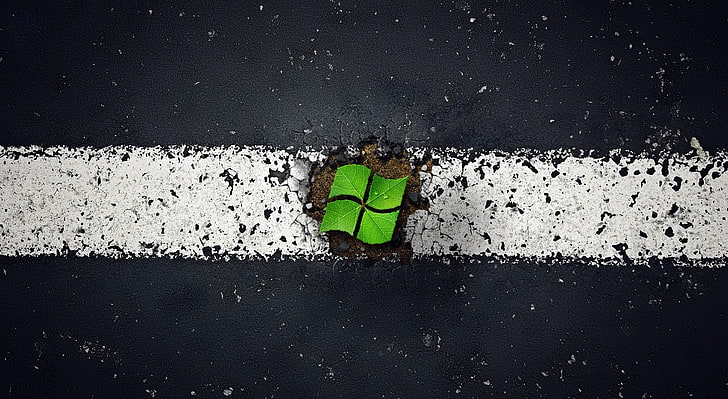 Papel de parede verde HD do Windows 7, papel de parede verde, branco e preto do Microsoft Windows, Windows, Windows Seven, HD papel de parede