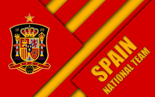 サッカー、スペインナショナルフットボールチーム、エンブレム、ロゴ、スペイン、 HDデスクトップの壁紙 HD wallpaper