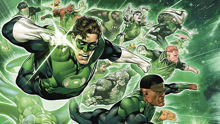 Зеленый Фонарь, Корпус Зеленого Фонаря, Комиксы DC, Хэл Джордан, HD обои