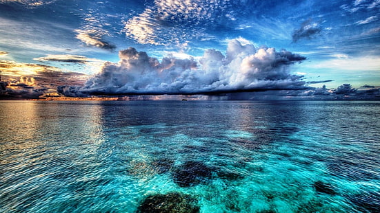 син океан море 1600x900 Природа Океани HD изкуство, Синьо, океан, HD тапет HD wallpaper