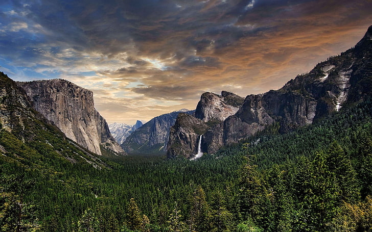 pemandangan, hutan, pegunungan, Taman Nasional Yosemite, AS, alam, Wallpaper HD