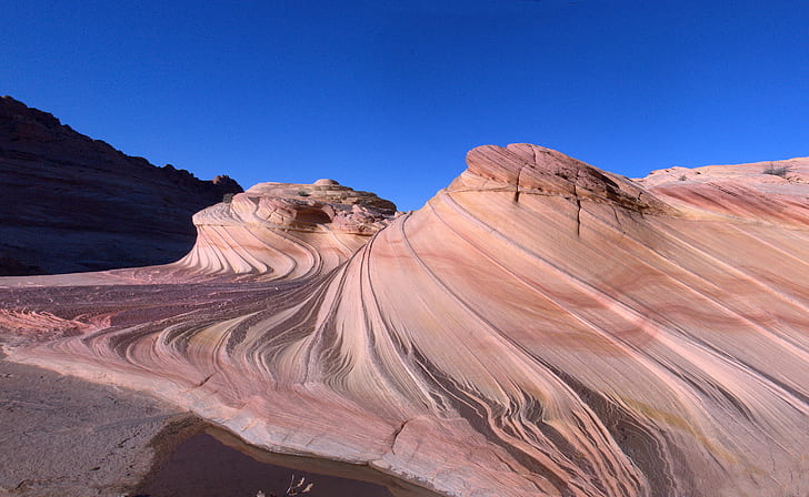 茶色の岩の形成、第2波、岩の形成、コヨーテビュート、北、砂漠、自然、風景、砂、風景、砂岩、米国、旅行、赤、屋外、乾燥、 HDデスクトップの壁紙