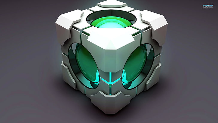Portal (jogo), cubo, videogame, Companion Cube, HD papel de parede