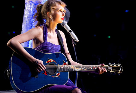 guitarra, loira, concerto, cantor, Taylor Swift, Taylor Alison Swift, HD papel de parede HD wallpaper