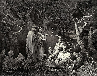 Dantes Inferno, Gustave Doré, Dante Alighieri, La Divina Commedia, arte classica, Sfondo HD HD wallpaper
