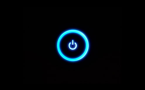podświetlany przycisk zasilania, neonowy, czarny, przycisk, Tapety HD HD wallpaper