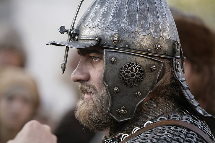 men's grey metal vikings helmet, 612 chronicles of dark times, michael porechenkov, historical film, HD wallpaper
