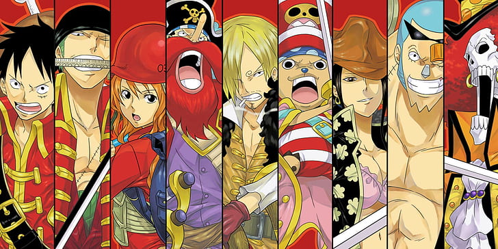 One Piece, Sanji, Roronoa Zoro, Monkey D. Luffy, Nami, Usopp, Tony Tony Chopper, Nico Robin, Franky, Brook, HD tapet