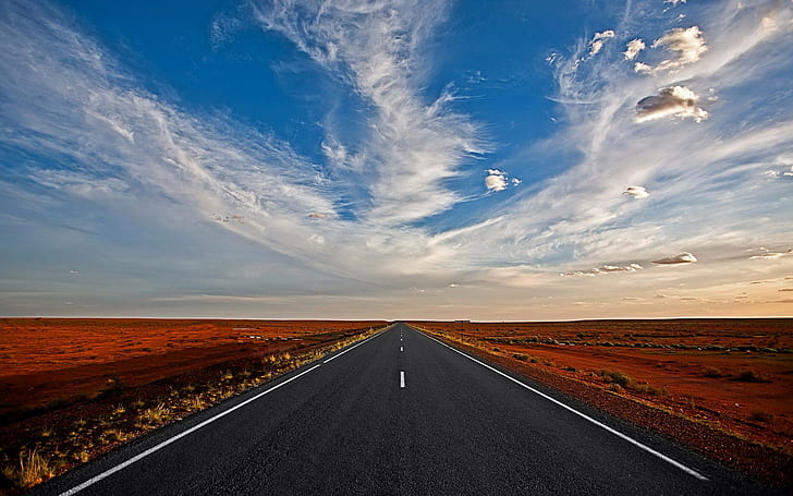 Road to Nowhere, grey road, Road to Nowhere, Cloud, lurus, Wallpaper HD