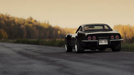 coupé nero, Chevrolet Corvette, C3, auto, Sfondo HD HD wallpaper