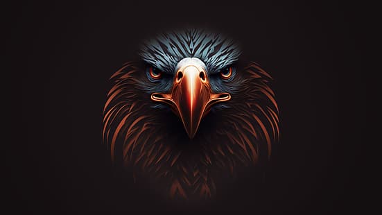  eagle, animals, AI art, minimalism, HD wallpaper HD wallpaper