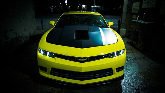 Chevrolet Camaro amarillo y negro, Chevrolet Camaro, coche, Fondo de pantalla HD HD wallpaper