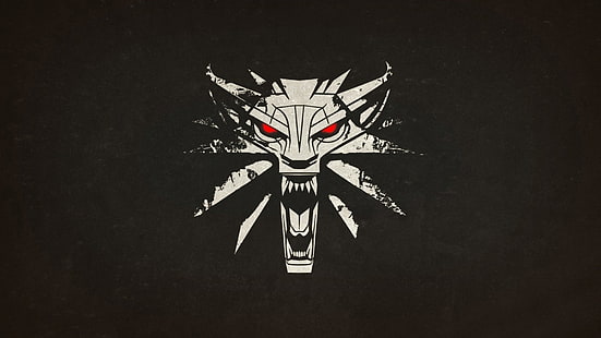 clipart de lobo, logotipo do tigre, The Witcher 3: Wild Hunt, The Witcher 2: Assassins of Kings, The Witcher, minimalismo, HD papel de parede HD wallpaper