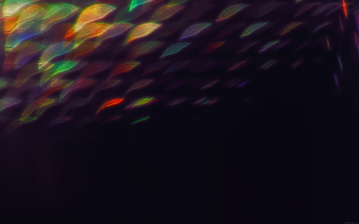rainbows, black, abstract, HD wallpaper