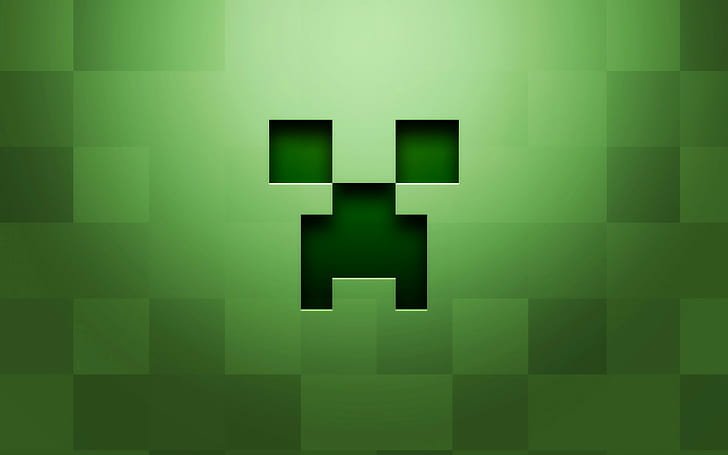 Creeper, Minecraft, Minimalism, Green, creeper, minecraft, minimalis, hijau, Wallpaper HD