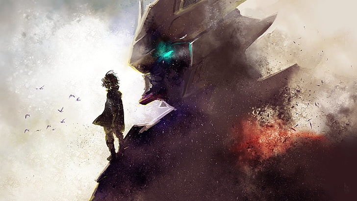 черноволосый мужчина цифровой персонаж, Gundam, мех, мобильный костюм Gundam: железные дети-сироты, HD обои