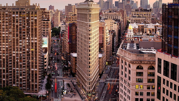 مبنى فلاتيرون ، مدينة ، سيتي سكيب ، حاضرة ، معلم ، بناء ، أفق ، مدينة نيويورك ، النهار ، مانهاتن ، الولايات المتحدة ، الولايات المتحدة الأمريكية ، نيويورك، خلفية HD