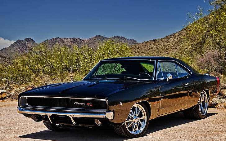 Black Dodge Charger RT, black dodge charger r/t, Dodge Charger, muscle car, HD wallpaper