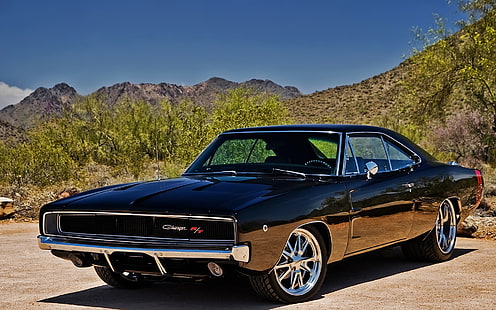 Black Dodge Charger RT, black dodge charger r / t, Dodge Charger, muscle car, Tapety HD HD wallpaper