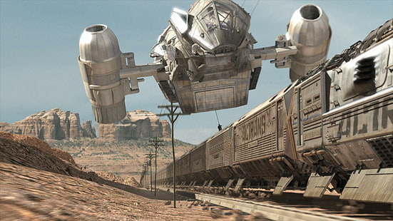 Firefly, gray spaceship and train, tv shows, 1920x1080, firefly, HD wallpaper HD wallpaper