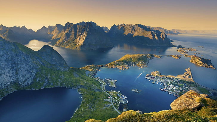 الطبيعة، النرويج، المناظر الطبيعية، جزر لوفوتين، خلفية HD