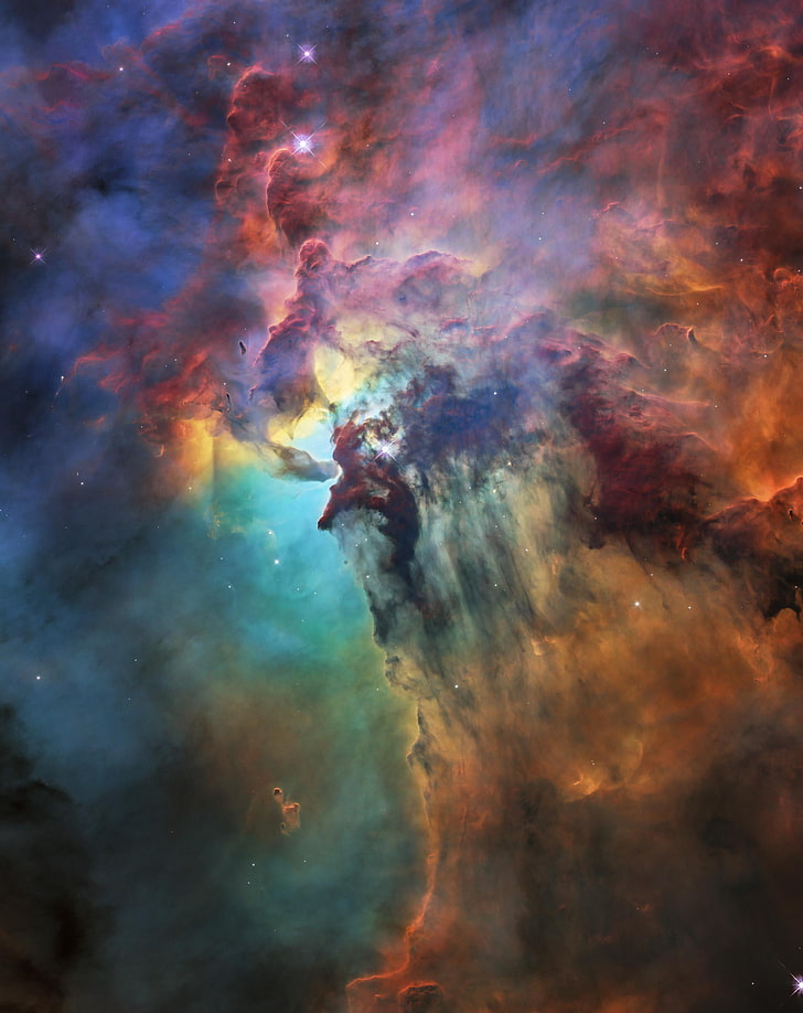 papel de parede digital galáxia, nebulosa da lagoa, espaço, nebulosa, Hubble, estrelas, HD papel de parede, papel de parede de celular