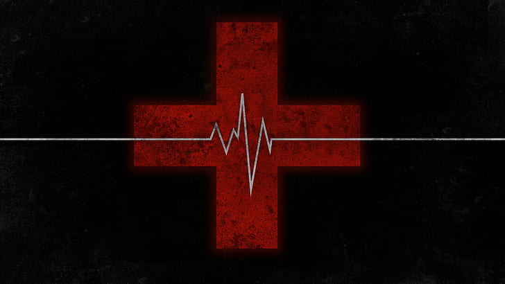 cross, heartbeat, Medic, HD wallpaper