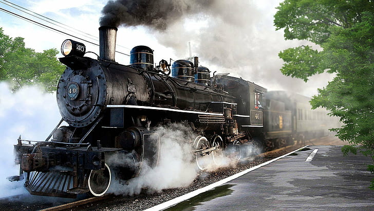 1920x1080 px Dampflokomotive Jahrgang Menschen Melanie Iglesias HD Art, Jahrgang, 1920x1080 px Dampflokomotive, HD-Hintergrundbild