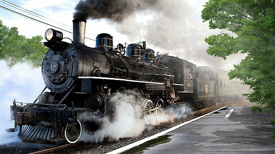 1920x1080 px Dampflokomotive Jahrgang Menschen Melanie Iglesias HD Art, Jahrgang, 1920x1080 px Dampflokomotive, HD-Hintergrundbild HD wallpaper