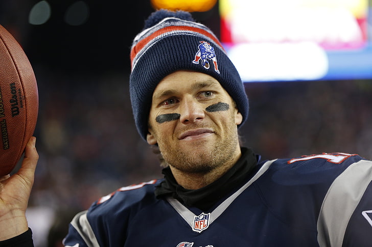 blue and red beanie, new england patriots, tom brady, new york giants, HD wallpaper