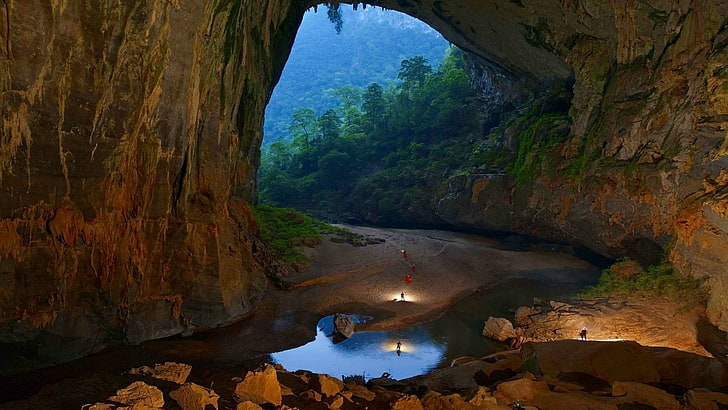 caverna marrom, caverna, natureza, paisagem, Venezuela, Kukenán-tepui (venezuela), HD papel de parede