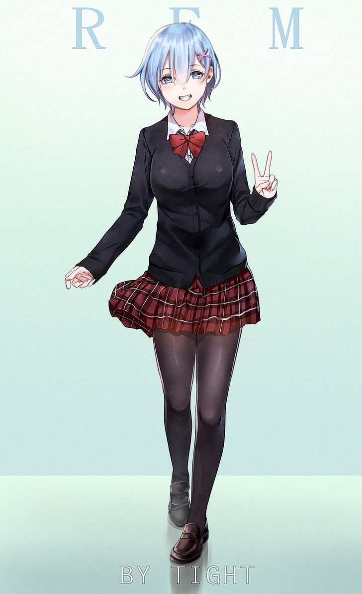 Ilustração de personagem de anime de menina de cabelos azuis, Re: Zero Kara Hajimeru Isekai Seikatsu, garotas de anime, Rem (Re: Zero), HD papel de parede, papel de parede de celular