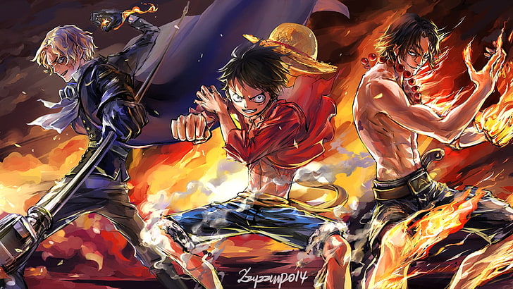 Fondo de pantalla de One Piece Luffy, Ace y Sabbo, One Piece, Monkey D.  Luffy, Fondo de pantalla HD | Wallpaperbetter