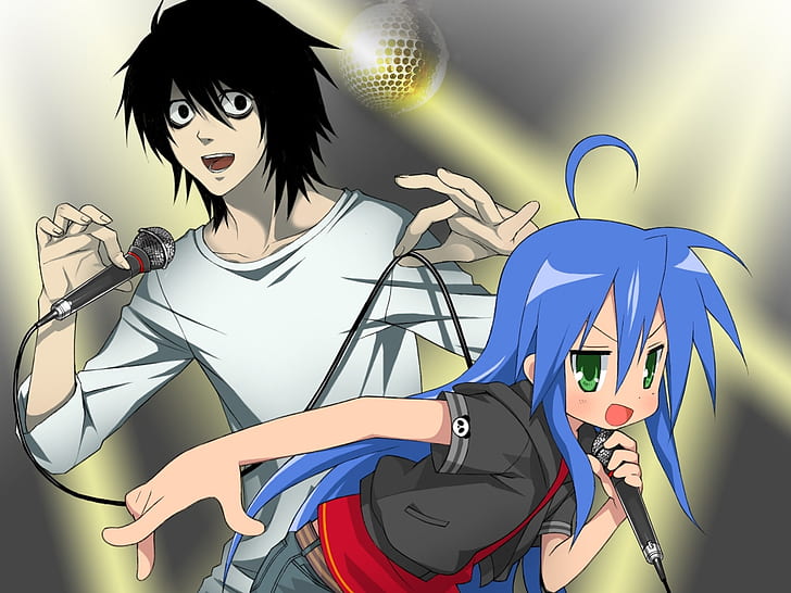 death note lucky star crossovers 1024x768 Anime Death Note HD Art, death note, Lucky Star, Fond d'écran HD