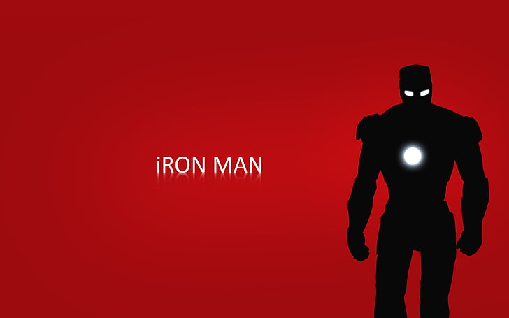 Marvel Iron Man тапет силует, червен, фон, железен човек, чудо, комикси, Тони Старк, пълен, HD тапет