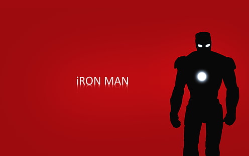 Marvel Iron Man siluet duvar kağıdı, kırmızı, arka plan, demir adam, harikası, çizgi roman, Tony stark, salak, HD masaüstü duvar kağıdı HD wallpaper