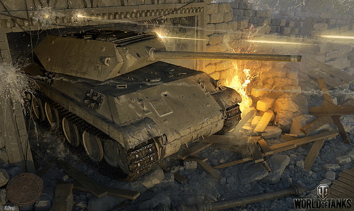 video games, World of Tanks, destruction, HD wallpaper