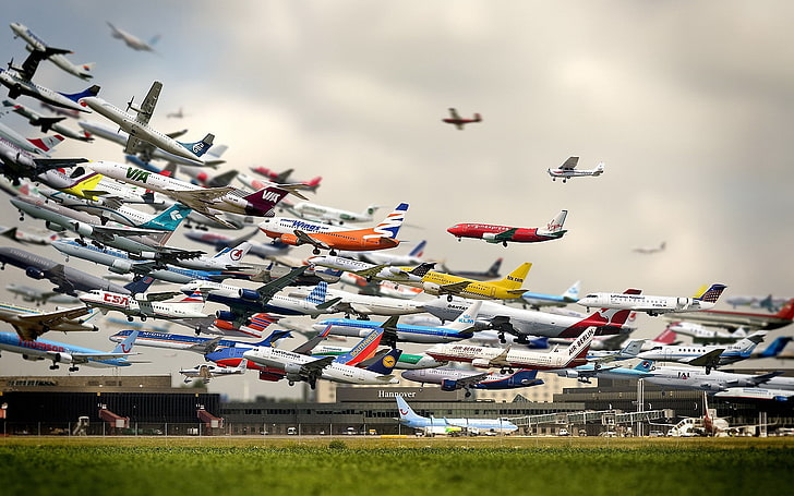 طائرة، ألمانيا، مطار، طائرة، طائرة ركاب، هانوفر، خلفية HD