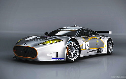 Spyker C8 Aileron GT Racer 2012, รถสปอร์ตสีเทา, นักแข่ง, สปายเกอร์, aileron, 2012, รถยนต์, วอลล์เปเปอร์ HD HD wallpaper