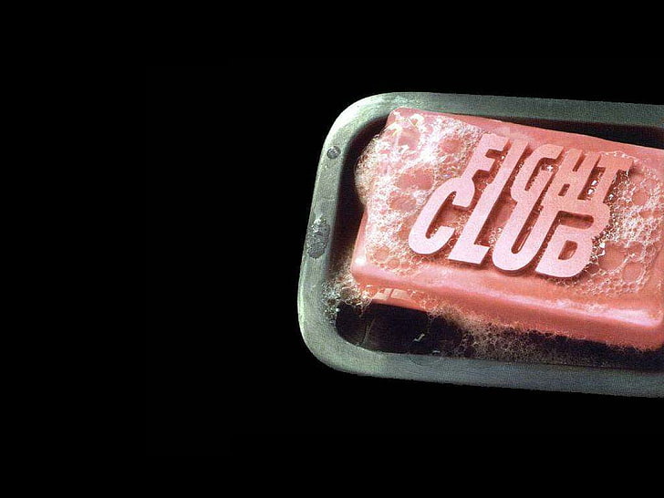 barra de jabón roja Fight Club, Fight Club, películas, fondo negro, jabón, Fondo de pantalla HD