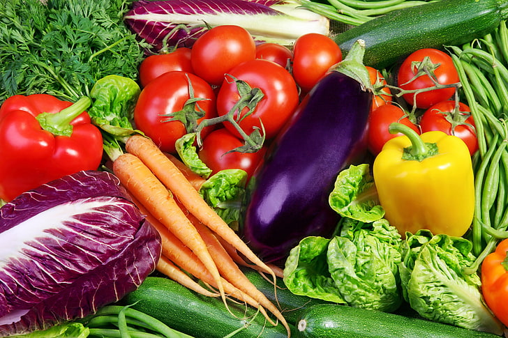 Разнообразие овощей, овощей, трав, много, HD обои