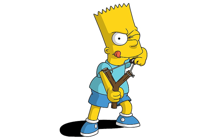 Bart Simpson fond d'écran, regardez, les Simpson, chauve-souris, Fond d'écran HD