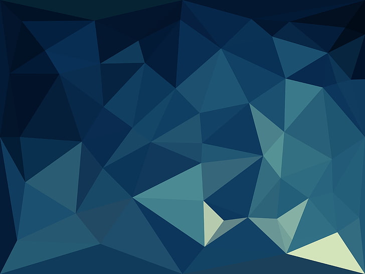 сине-белая географическая иллюстрация, минимализм, треугольник, HD обои