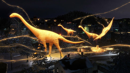 Film, Bangkitnya Penjaga, Kota, Dinosaurus, Malam, Sandman (Bangkitnya Sang Penjaga), Wallpaper HD HD wallpaper